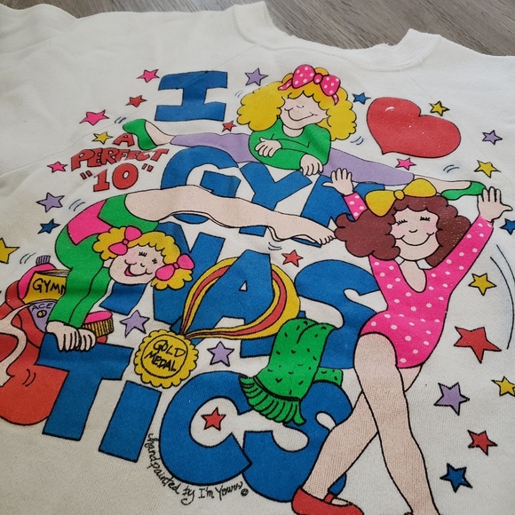 Vintage Girls Gymnastics Sweatshirt - Sz L - Picture 2 of 5